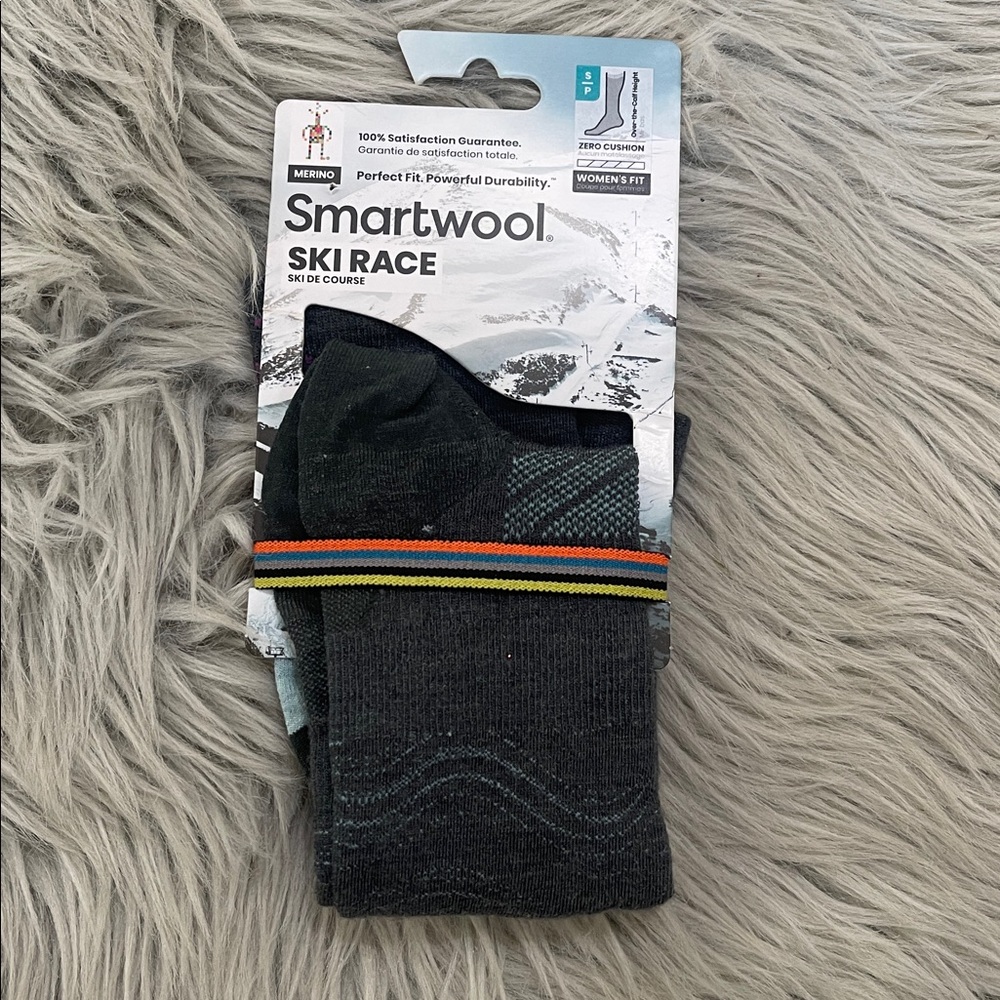 Smartwool Ski Race Socks - Black with Colorful Accents - Picture 2 of 4